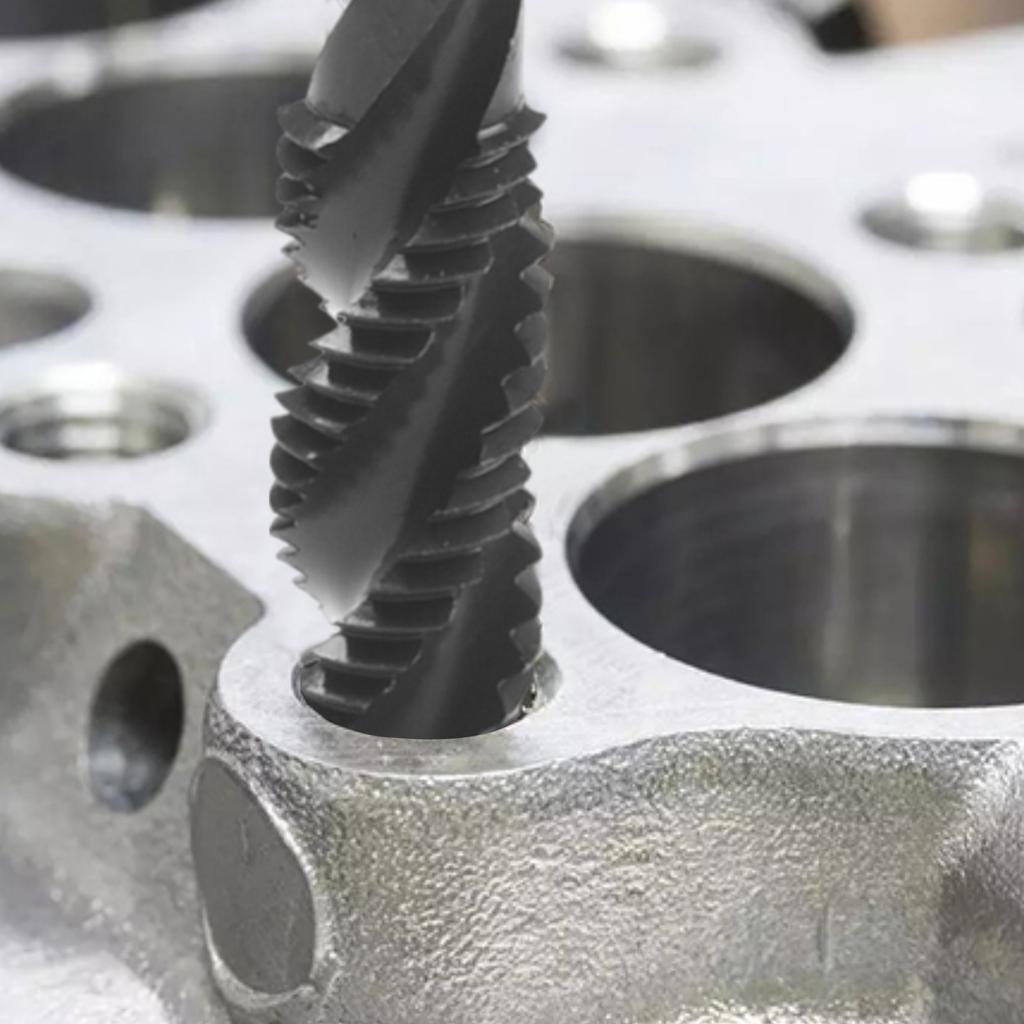 CNC Overload Protection Spiral Flute Tap Spiral Fluted Tap HSS Nitriding Coated Upward Chip Removal Metric M X Spiral Flute Tap