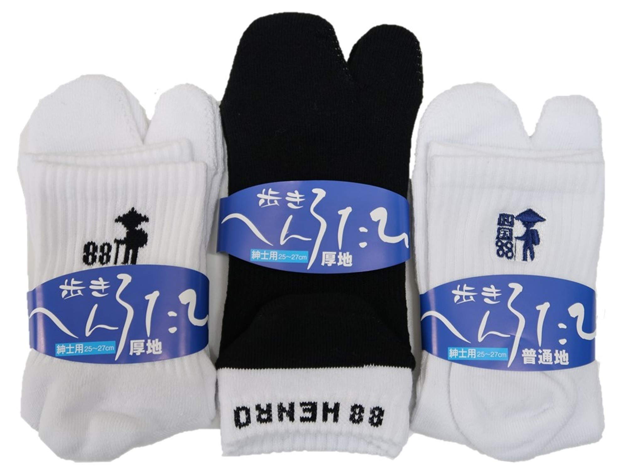 

Подарочный набор для пешего паломничества из 3 пар носков таби белого и черного цвета [5Sense] мужские (белый (толстый), (Обычный), (шорты))