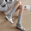 Middle Length Cotton Leg Warmers Decorative Bows Detail Leg Sleeve Socks For Winter Sports And Indoor Comfort