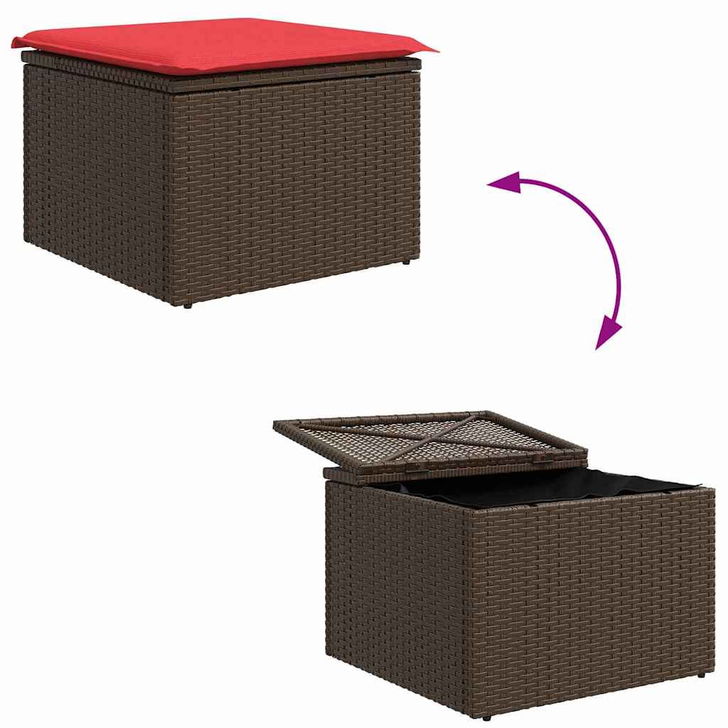 Garden Sofa Set 8 Pieces Brown Poly Rattan