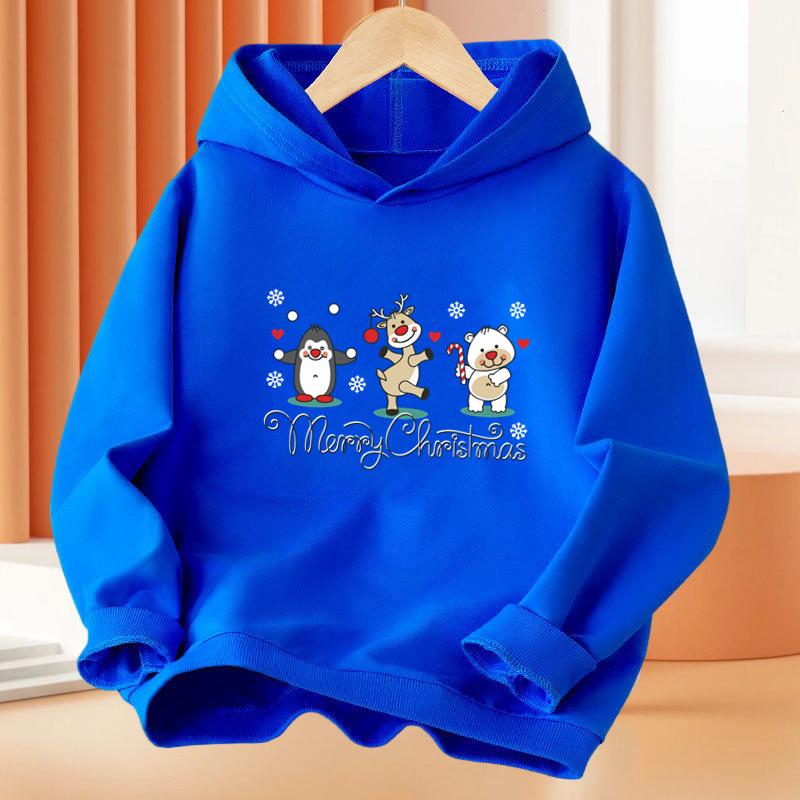 Christmas Cartoon Children's Hoodie for Autumn and Winter Warm Comfortable and Soft Children's Clothing