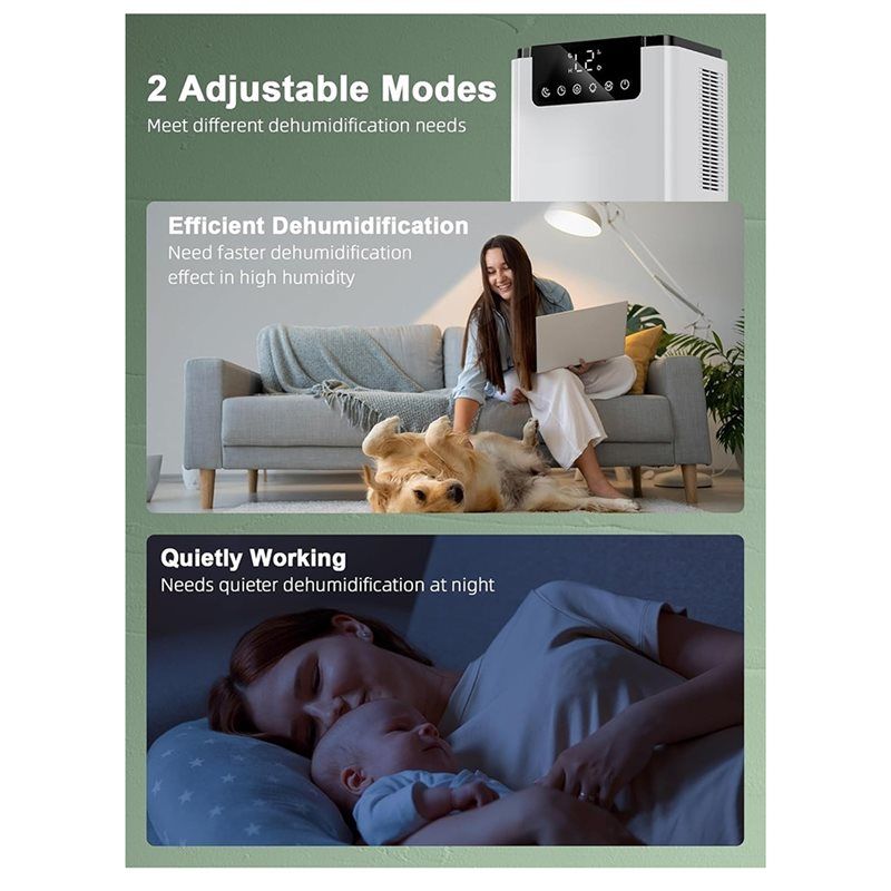 B69A Auto Shut Off Quiet Dehumidifier With Timer Sleep Mode 7 Colors LED Light For Home Bedroom Closet US US Plug