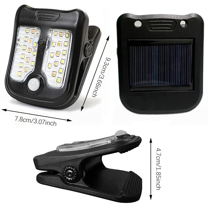 30 LED Solar Garden Outdoor Lights Clip Light Waterproof Motion Sensor Camping Lamp Rechargeable for Landscape Outdoor Wall Deco