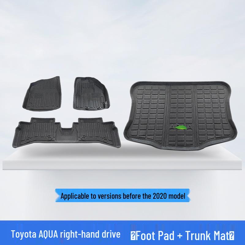Non-Slip Eco-Friendly TPE Foot and Trunk Mats for Right-Hand Drive Toyota Aqua Prius C