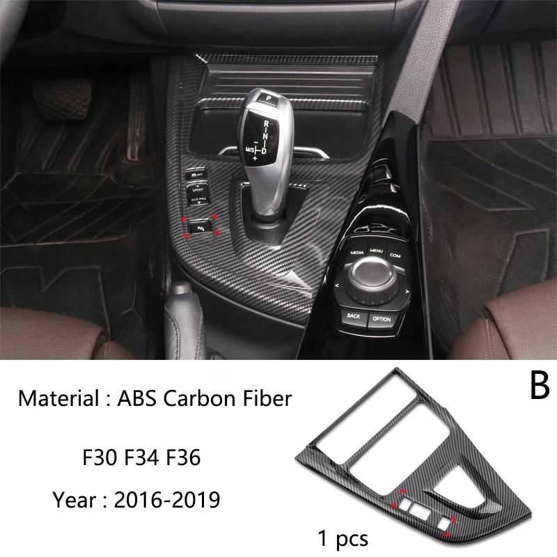 ABS Carbon Fiber Center Console Lid Armrest Box Trim Protective Cover For BMW 3 4Series3GT F30 F31 F34 F36 320i Car Accessories