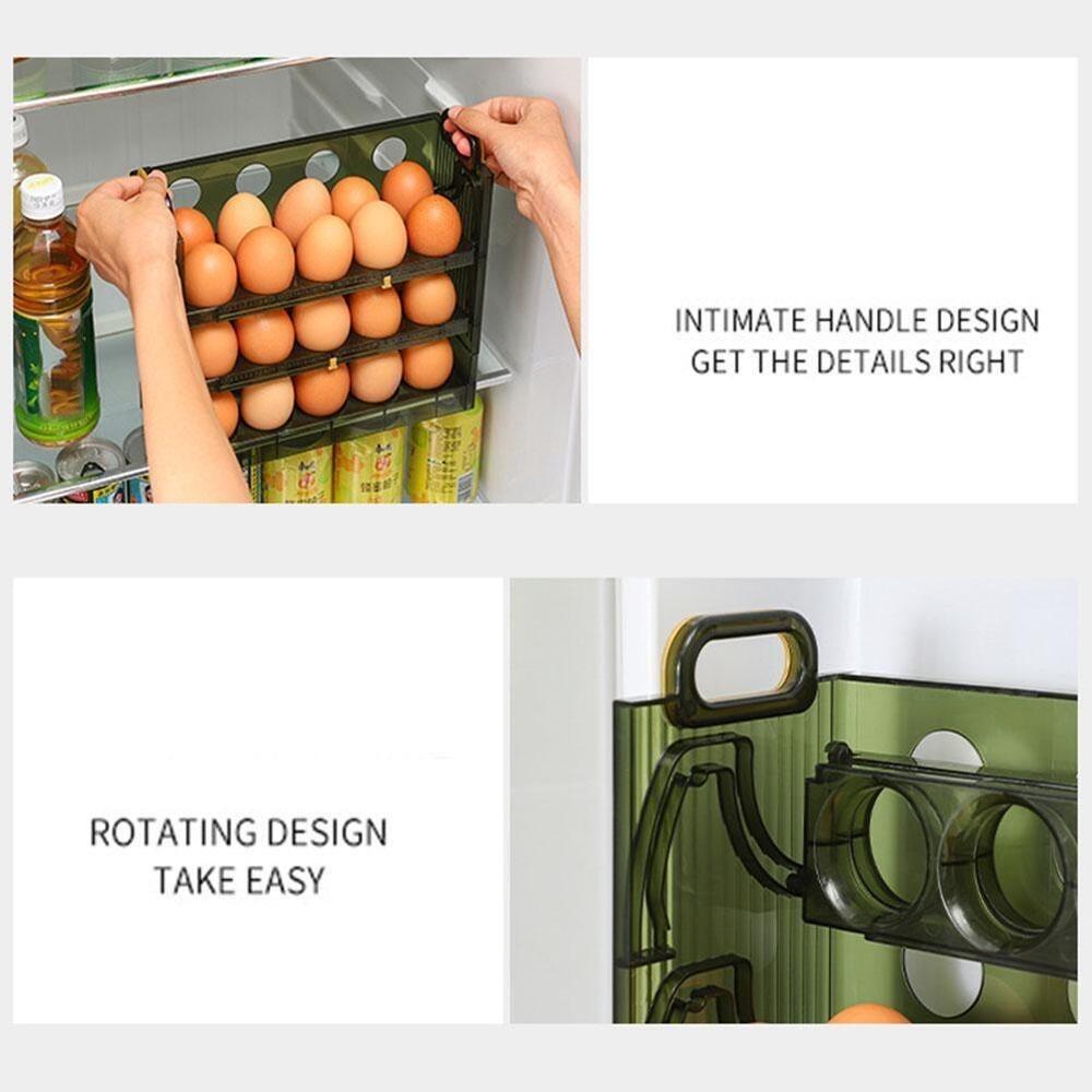 30/20 Grid Egg Tray Flippable Egg Dispenser New Refrigerator Egg Storage Box  Kitchen Storage