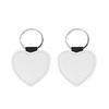 Diy Dye Sublimation Blanks Keychain Pu Leather Heat Transfer Keyring Heart Creative Double Sides Blank Id Tags Keyring