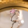 Exquisite super flash zircon ring for girls, light luxury, high-end sense opening adjustable ring, simple real gold electroplating
