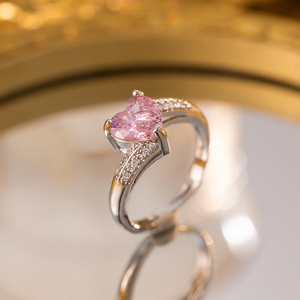 Exquisite super flash zircon ring for girls, light luxury, high-end sense opening adjustable ring, simple real gold electroplating