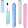 4-Pack Travel Toothbrush Case, Portable Plastic Toothbrush Holder Container for Traveling, Camping, Home and School