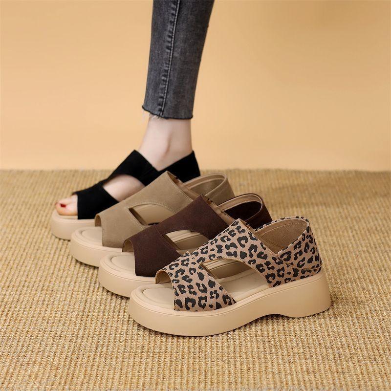 Summer New Women's Korean Style Platform Slip-On Beach Sandals - Non-Slip Rubber Outsole, Cushioned Memory Foam & Versatile All-Match Design