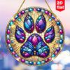 2D Flat Acrylic Cat Paw Print Theme Suncatcher, Acrylic Hanging Sign, Stained Glass Art Decorative Plaque, Nurseries, Home Decor Wall for Bar Kitchen