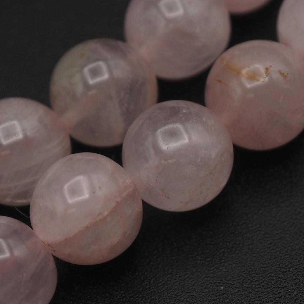 Used B238 Rose Quartz 8.3mm Beads Necklace Design Silver Color