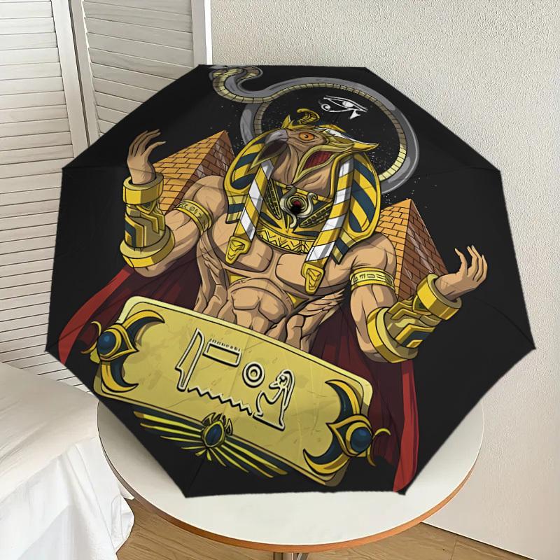 

1pc Ancient Egyptian God of Wisdom Umbrella with Plastic Handle,Suitable for All Seasons Home Travel Outdoor UmbrellaDD535