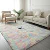 Tappeto lungo in peluche tie-dye, moderno, antiscivolo, lavabile in lavatrice, per soggiorno
