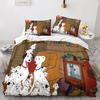 Anime Dog Dalmatians Duvet Cover Set, 3D Quilt Cover with Pillowcases,Soft Microfiber Bedding for Adults Teenager Kids 2 Pieces