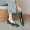 Fashion Womens Shoes Genuine Leather Soft Leather Thick Heel Single Shoes Womens Spring Low Heel Soft Sole Doudou Shoes Large Size 34-44