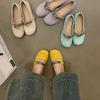 Inner Height Increase Mary Jane Shoes 2025 New Niche Design Metal Round Head Flat Shoes Evening Single Shoes