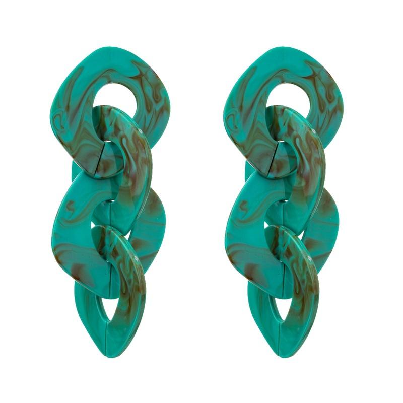 Statement Acrylic Long Link Chain Drop Earrings for Women Brincos Vintage Big Resin Geometric Dangle Earring Fashion Jewelry