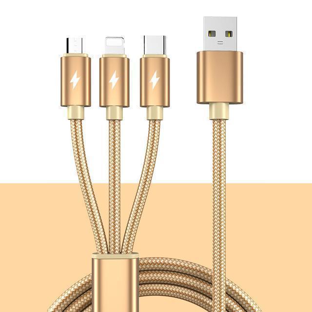 Apple Huawei Android 3 In 1 Fast Charging Cable With 2a Charger And Dual Usb Ports For Home Office Use