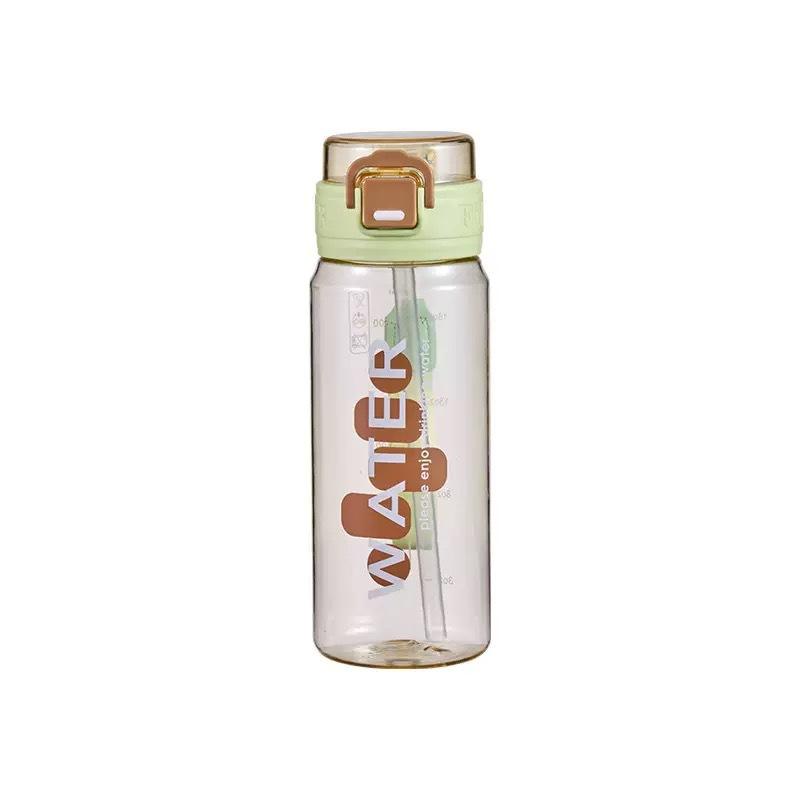 Water Bottle New Sports Water Cup Plastic Straw Kettle Outdoor Fitness Portable Bounce Cover Direct Drinking Cup Space Cup Student
