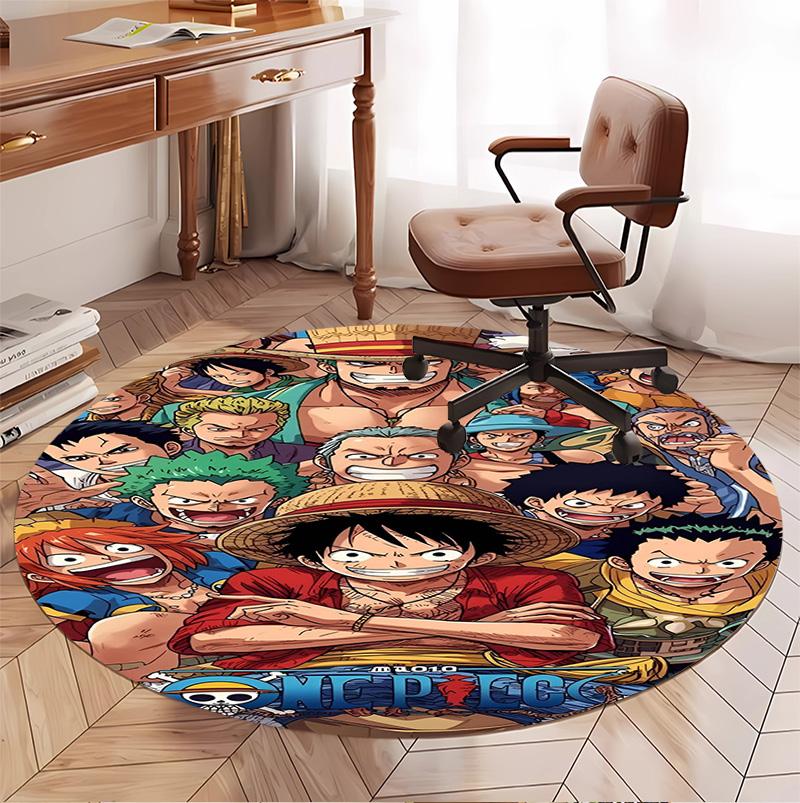 One Piece Pattern Round Rug, Indoor/Outdoor Mat, for Picnic, Gameroom, Bedroom, Office, Living Room, Home Decor Carpet, Birthday Gift
