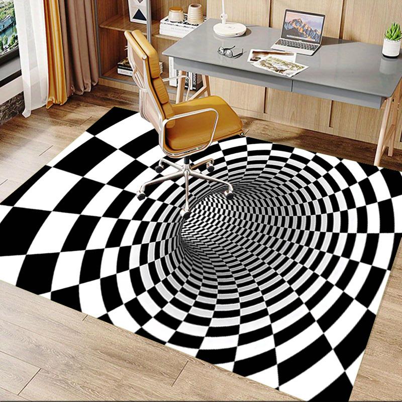1PC Checkerboard Tunnel Extra Large Non Slip Floor carpet, Office, family, bedroom, Studio Large Area Rug Indoor Rugs, Vibrant Colors