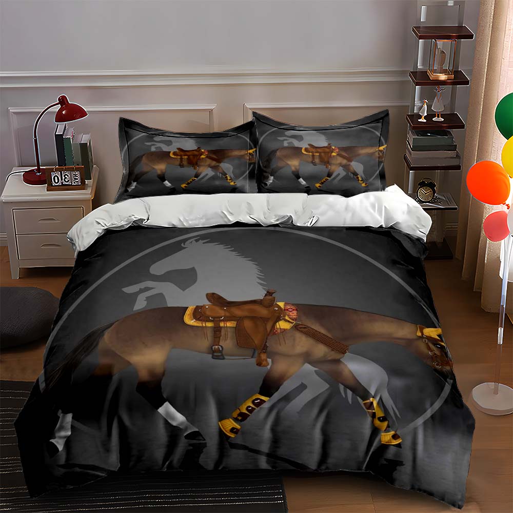 

Horse silhouette design. Bedding Duvet cover sets Duvet covers Pillowcases gifts (1 * Duvet Cover 2 * Pillowcases, without duvet insert) 135x200cm