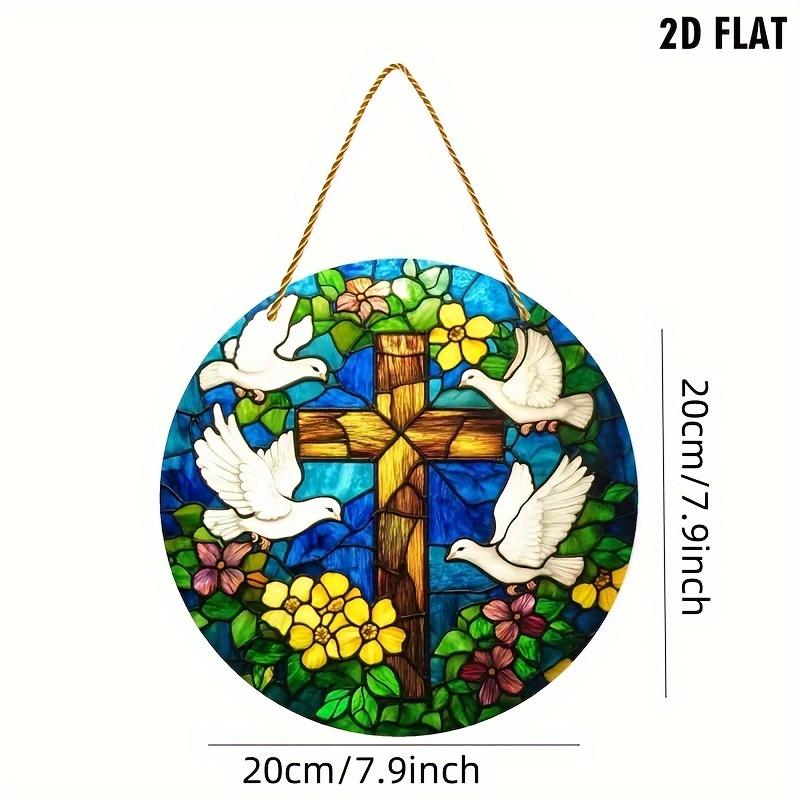 2D Flat Acrylic Pigeon Flower Design, Indoor and Outdoor Decoration - No Battery/electricity Required, Free Day Decoration, Shop Decoration, Durable