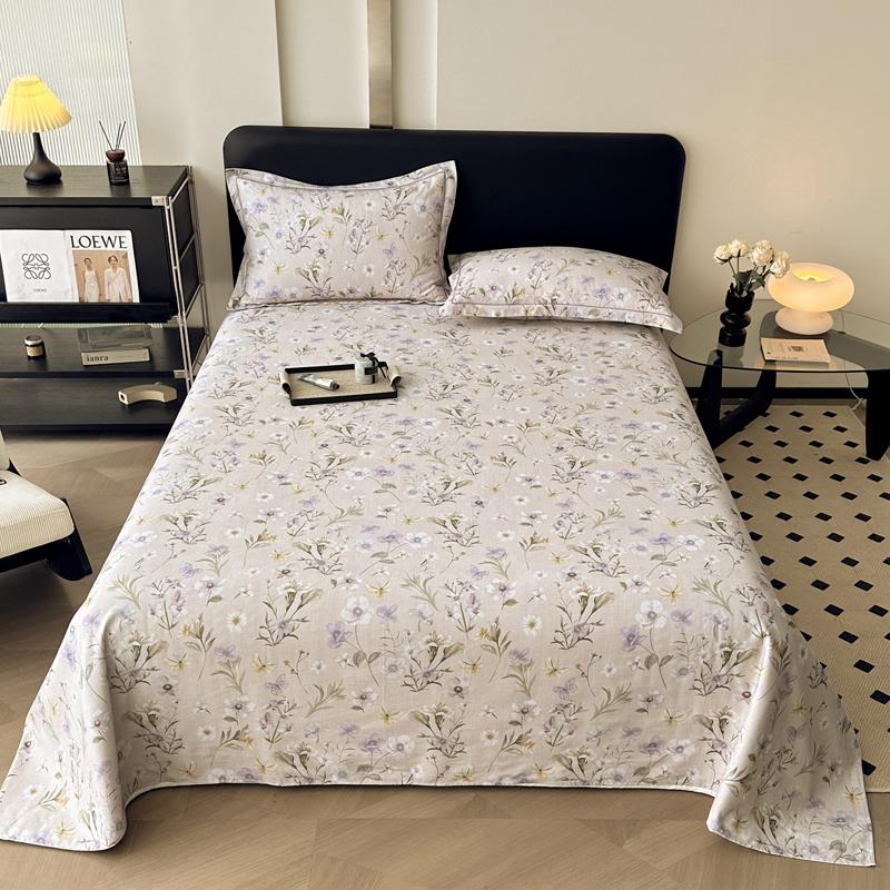 Vintage Style Floral Pattern 100% Cotton Bed Sheet Set Dark Color Flowers Luxurious Bedspread with Pillowcases Queen Bedding Set