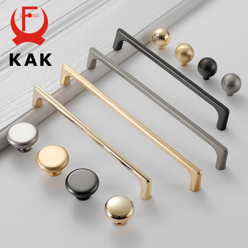 KAK Zinc Alloy Pearl Gray Gold Cabinet Handles Solid Drawer Knobs Kitchen Cupboard Door Pulls Furniture Handle Cabinet Hardware