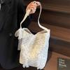 Sweet and Western Canvas Bag for Women Bucket Bag New Summer Style Wave Point Tote Large Capacity Versatile Single Shoulder