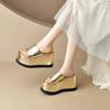 Fashion Krazing Pot Cow Leather Super High Wedges Casual Beach Slingback Mules Platform Summer Sandals Concise Luxury Outside Slippers