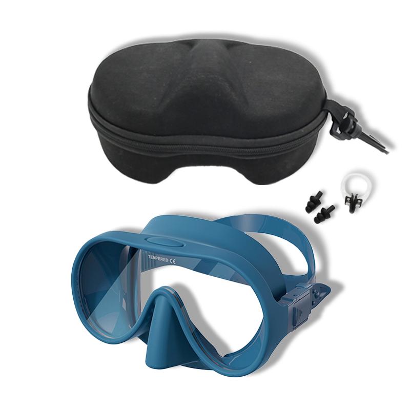 NEW Tempered Glass Freediving Mask Snorkeling Set Foldable Snorkel Diving Mask All-Inclusive Silicone