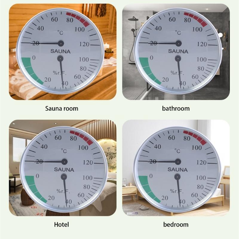 Wall Mounted Temperature Humidity Measurement Meter Clear Scale Steam Room Thermometers Hygrometer Gauge for Sauna Room