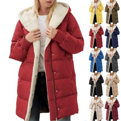 Women's Winter Warm Cotton Jacket Single Breasted Zipper Hooded Cotton Jacket