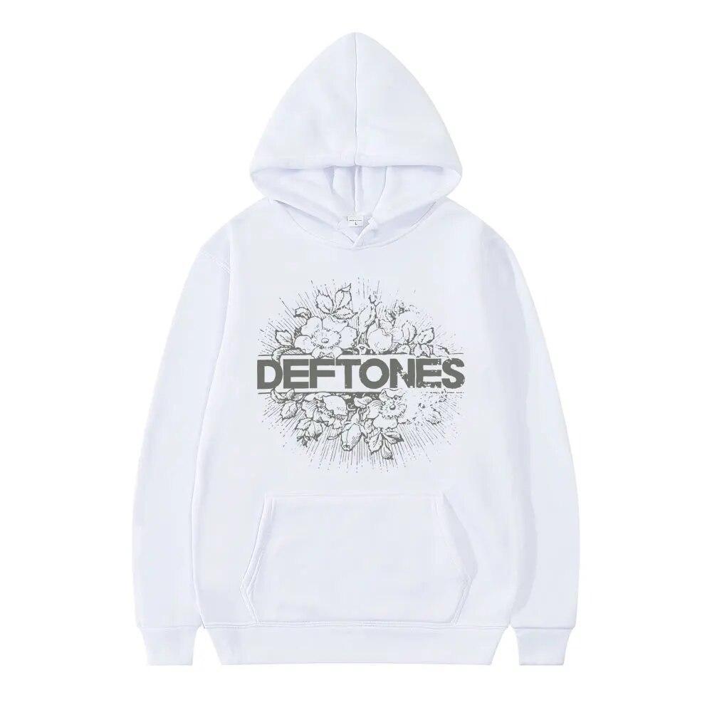 Mote Punk Metal Rock Band Deftones Hettegenser Blomster Burst Print Sweatshirt Unisex kvinner Vintage Casual Pullover Streetwear Par