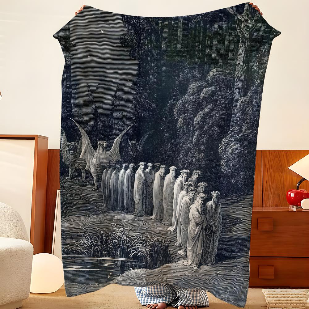 Artist G-Gustave D-Dore Throw Flannel Throw Blanket, Lightweight Cozy, Durable Washable cute Cool