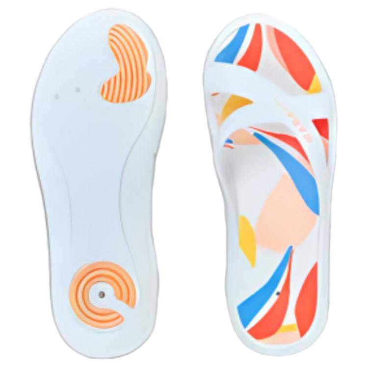DECATHLON 500 Lea Non-Slip Comfortable Casual Breathable Pool Non-Slip Quick-Dry Slippers Women's White