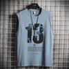 Sommer fritidssportsvest for menn Løs trend Ermeløs T-skjorte Klær Underskjorte Vest Bunnskjorte