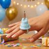 Silk Finish Cake Ring Candle Holder 3D Mini Cake Candle Ring Birthday Candle Ring  Photo Prop