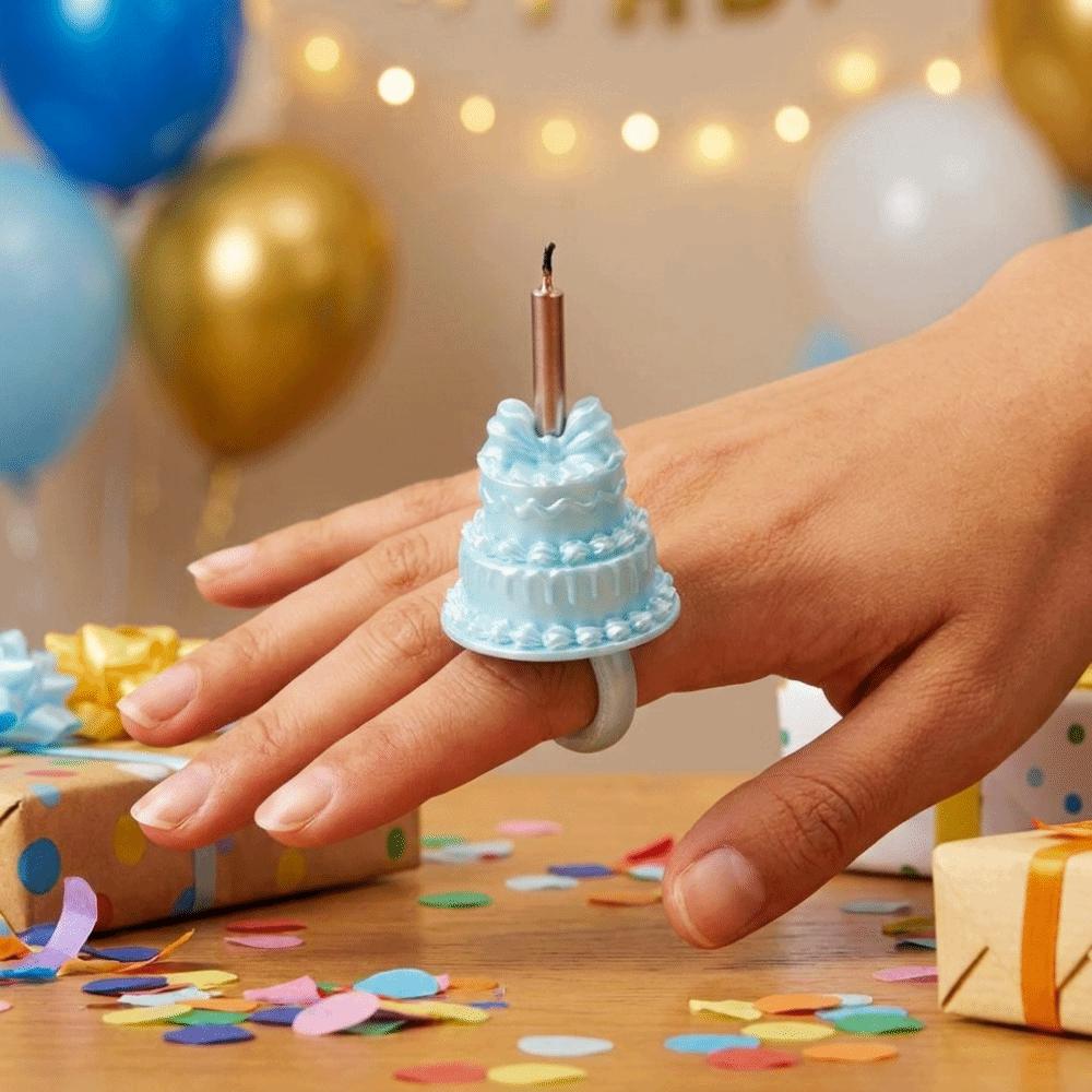 Silk Finish Cake Ring Candle Holder 3D Mini Cake Candle Ring Birthday Candle Ring Photo Prop