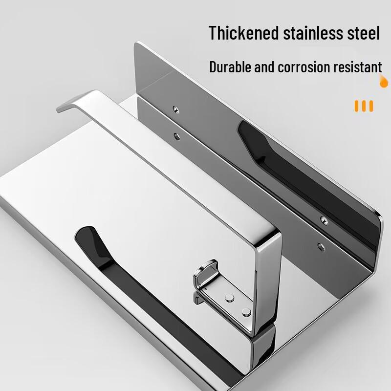 Punch-Free Wall-Mounted Stainless Steel Toilet Paper Holder for Hotels