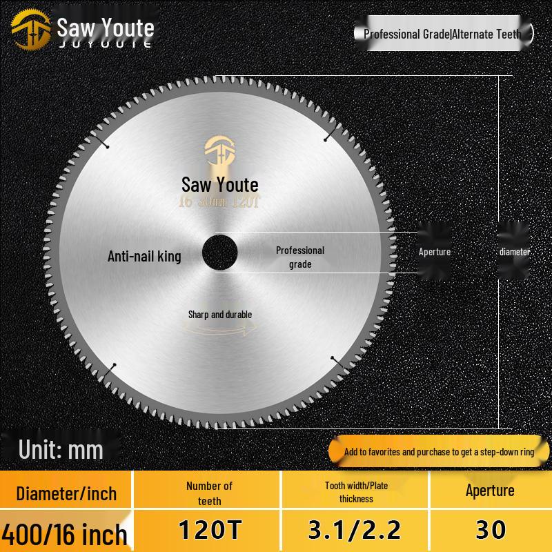 Woodworking Circular Saw Blade for 4, 10, or 12 Inch Cutting; Fits 125 Angle Grinder & 140 Lithium Battery Saw - Cuts Aluminum Sheets