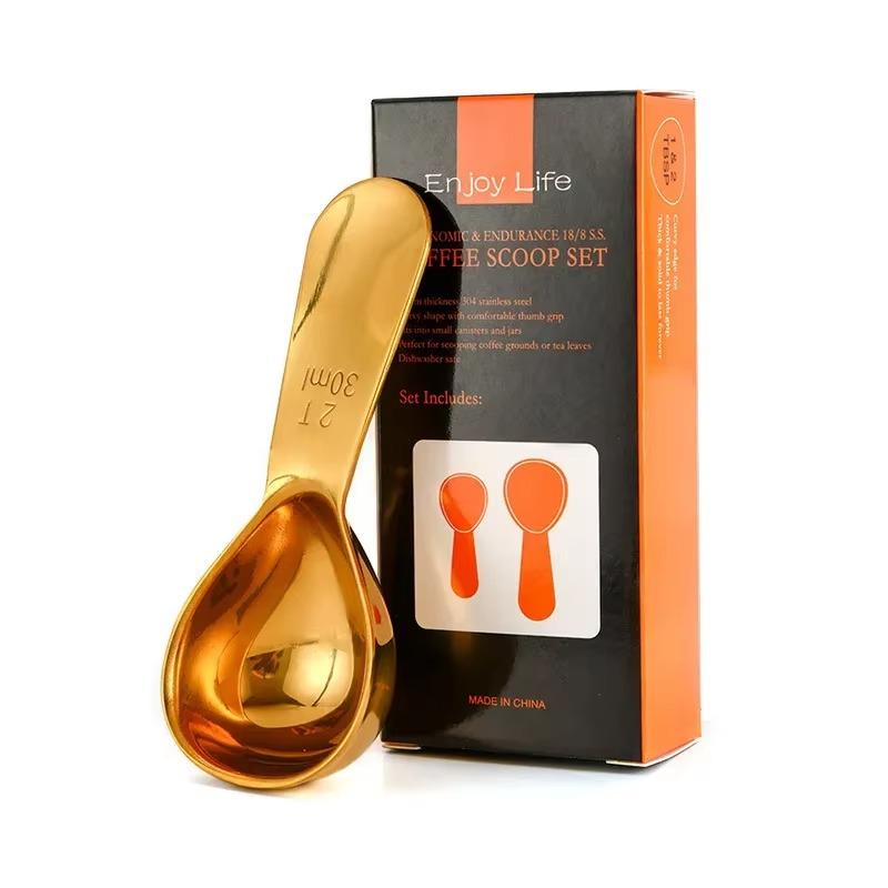 15ml&30ml Stainless Steel Coffee Spoons Coffee Measuring Scoop for Ground Beans Tea Sugar Delicate Home Barista Accessories