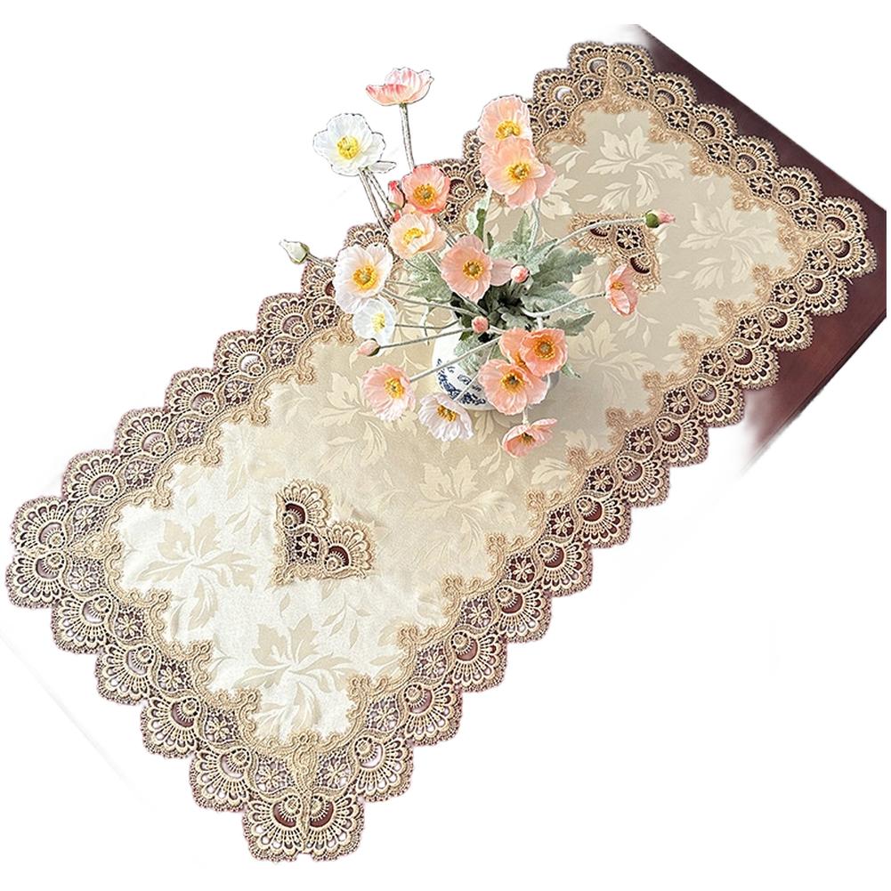 Advanced Crafting Techniques Embroidered Table Cover European Lace Tablecloth 50*100CM