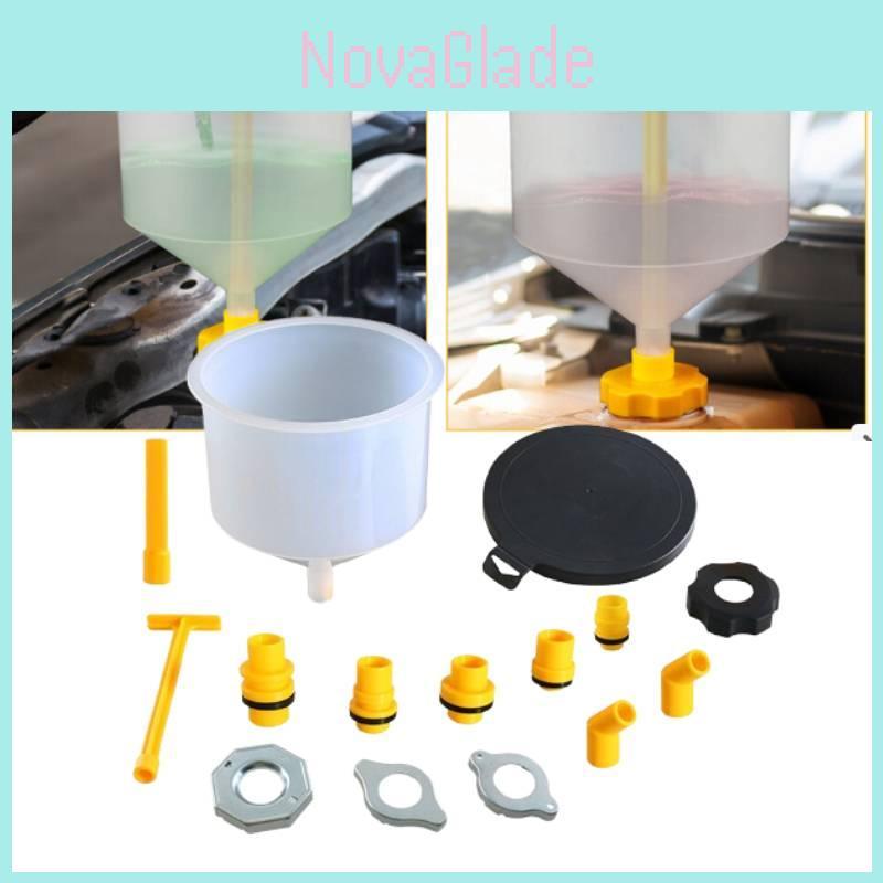 Comprehensive 15 Piece Plastic Coolant Funnel Set With Versatile Interchangeable Interfaces For Automotive Use