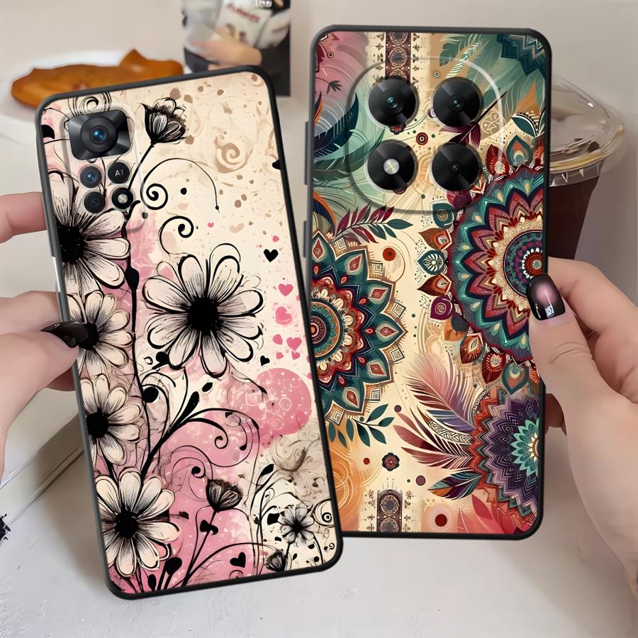 Case for Xiaomi Redmi Note 14 14C 13 Pro Plus 12 11 9 8 7 10 A1 A4 A5 A3 K80 12C 13C Phone Cover A1 K40 A2 Retro Floral Pattern