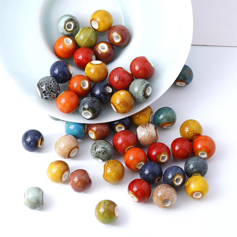 DIY Ceramic Jewelry Beads: 10mm Large Hole for Bracelet Making