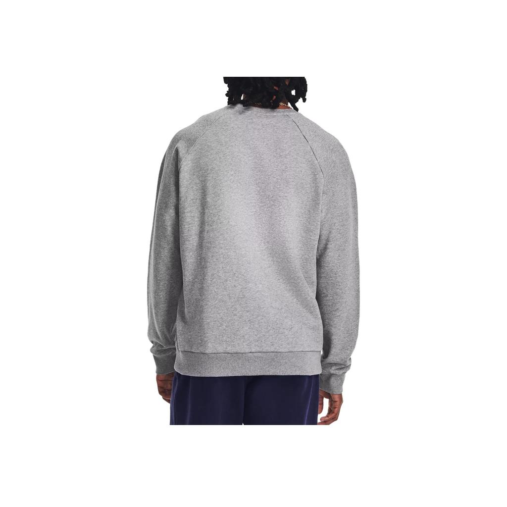 Under Armour Ua Rival Fleece Crew Solid Color Long Sleeve Sweatshirt Men Sweatshirt Gray 1379755-025